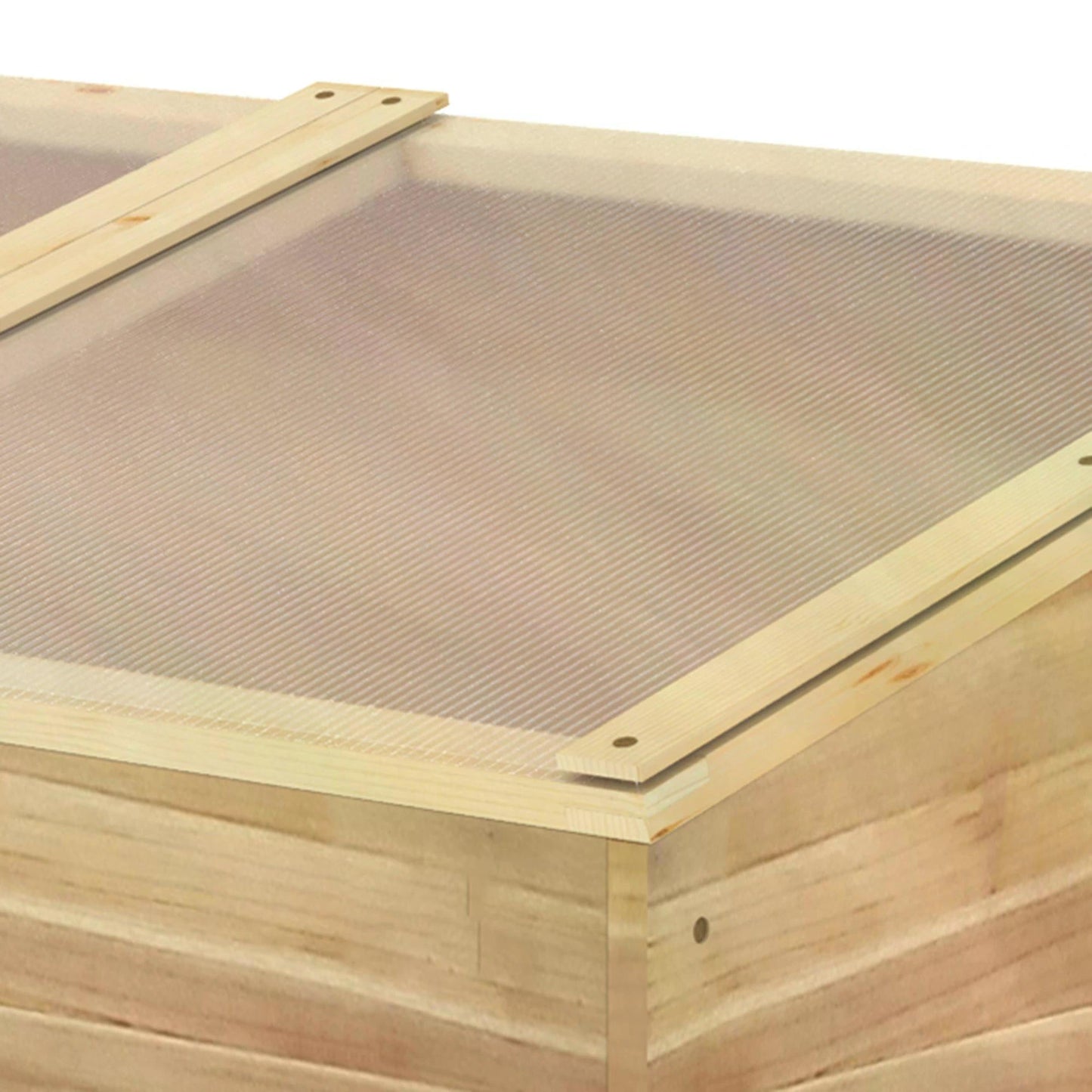 Outsunny Wooden Cold Frame Greenhouse Garden Polycarbonate Grow House with Independent Openable Top Covers for Flowers, Vegetables, Plants, 100 x 50 x 36 cm, Natural