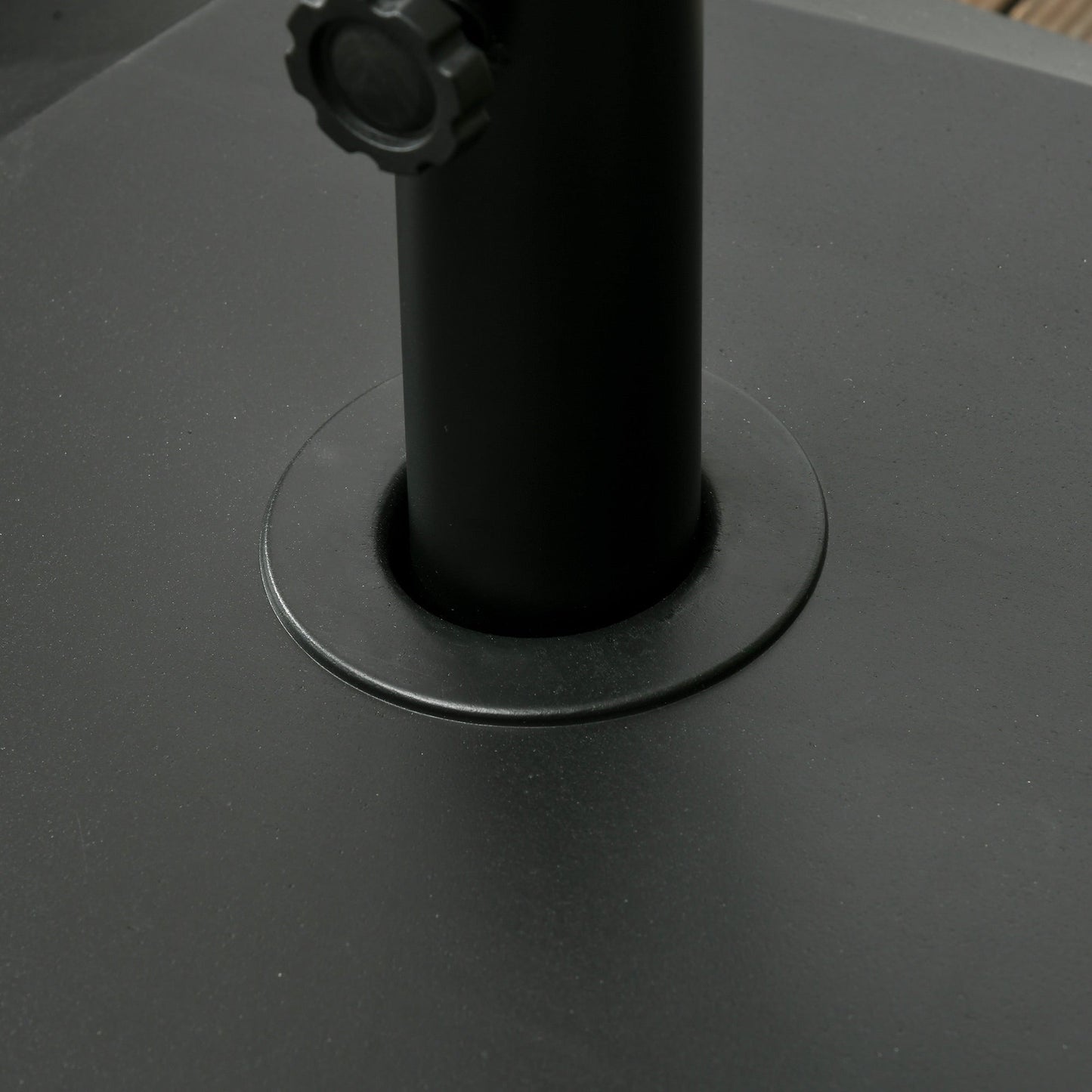 Outsunny Garden Parasol Base Holder, 43kg Water or 60kg Sand Filled, Outdoor Market Umbrella Stand Weight with Wheels and Brakes, Black