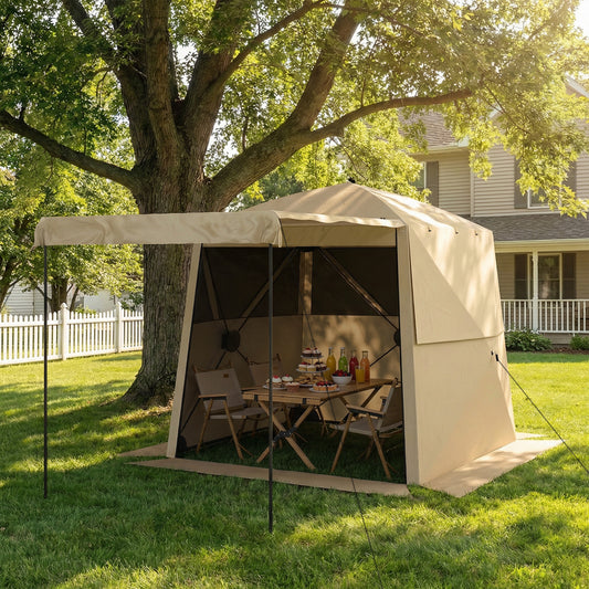 Outsunny Pop Up Gazebo Waterproof Instant Shelter in Khaki, image 2