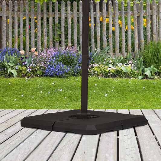 Outsunny Set of 4 Parasol Base Stand Weights in Black, image 2