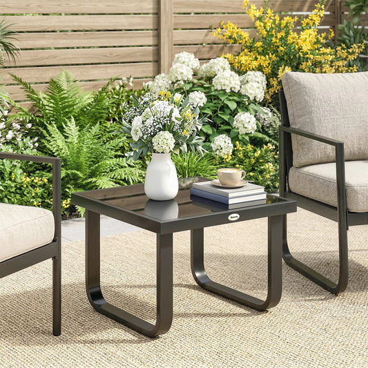 Outsunny Outdoor Garden Coffee Table in Black, image 2