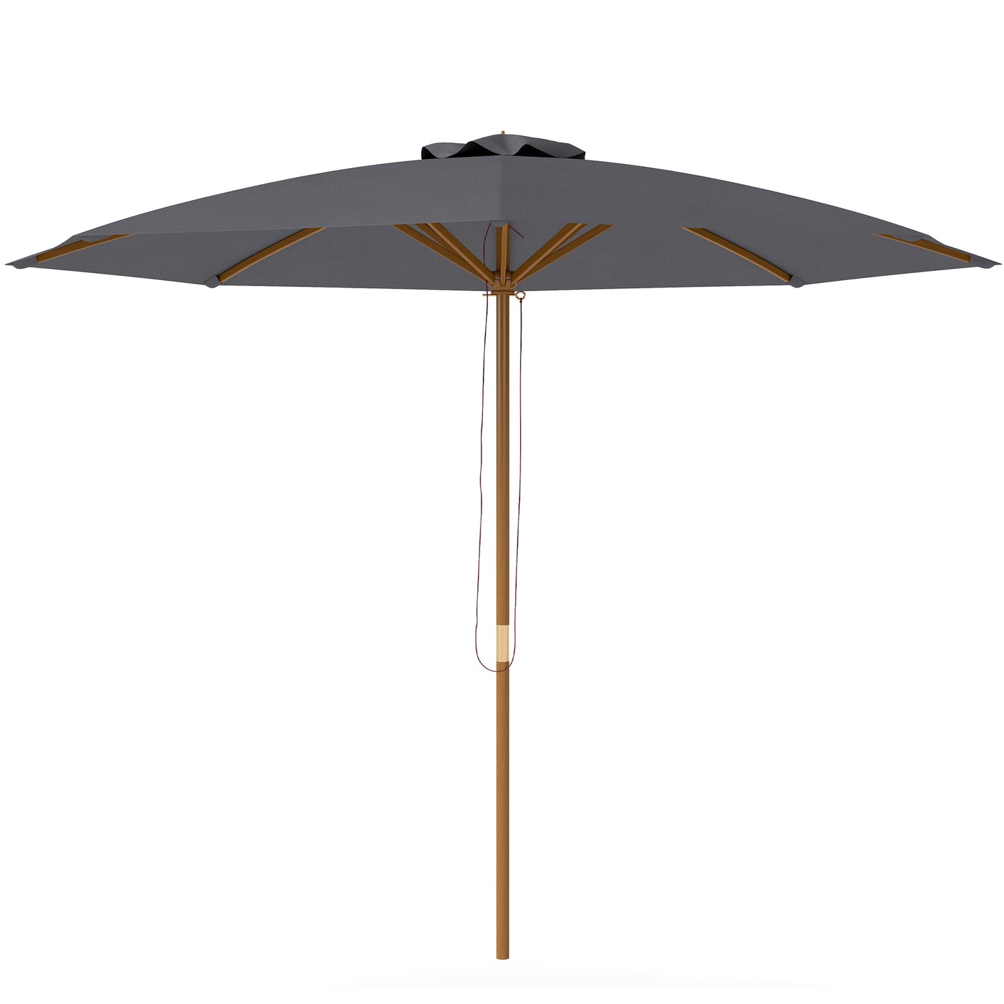 Outsunny 3m Parasol na słupku drewnianym - szary