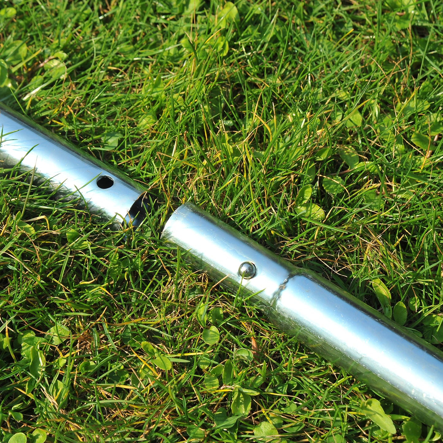 Outsunny Garden Rolling Lawn Aerator Heavy Duty Steel Grass Roller z regulowanym uchwytem