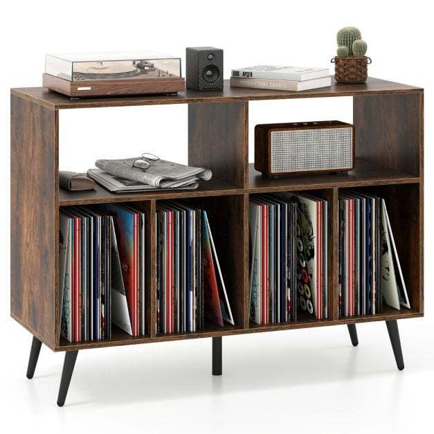 Record Player Stand 3-Tier Turntable Stand-Black