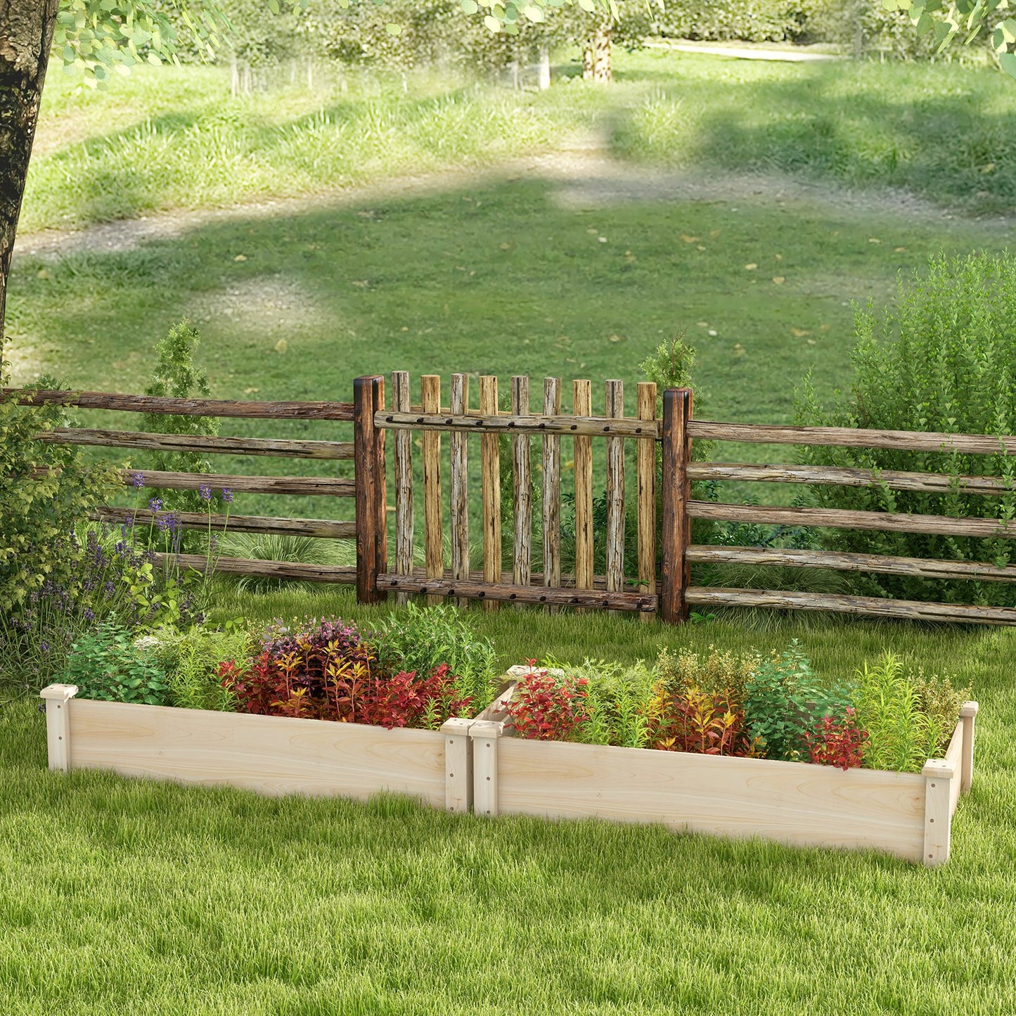 Rectangular Wooden Raised Garden Bed