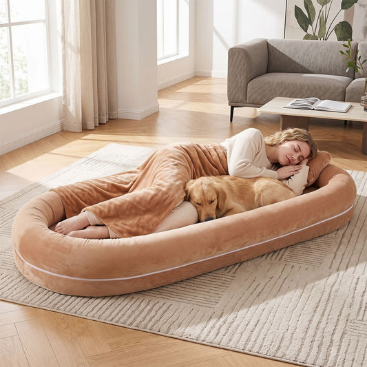 Removable Detachable Human Dog Bed in Brown, image 2
