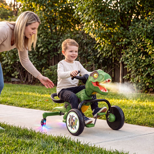 Ride on Toy for Boys and Girls 3-8 with 360° Spin Mode and Lighted Universal Wheels-Green