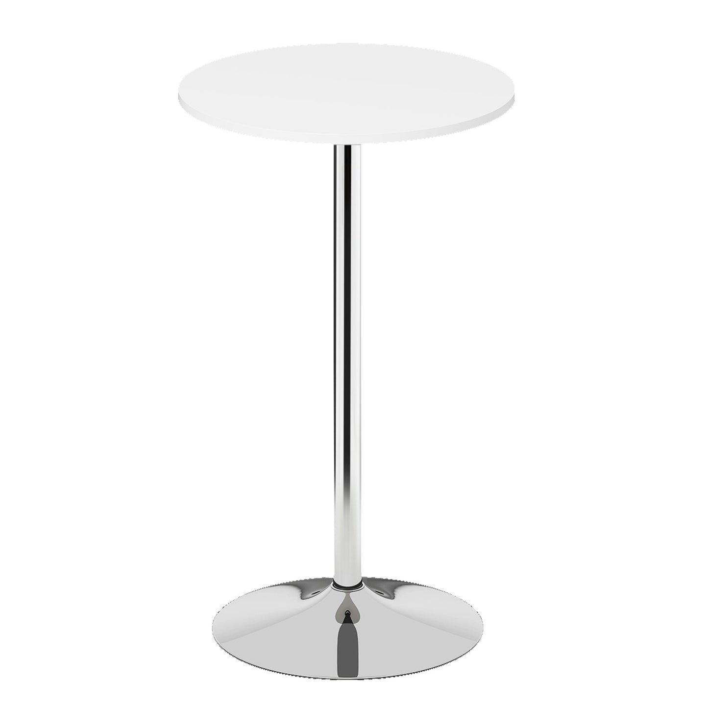 Round Bar Table with Silver Leg and Base for Home Bar-White