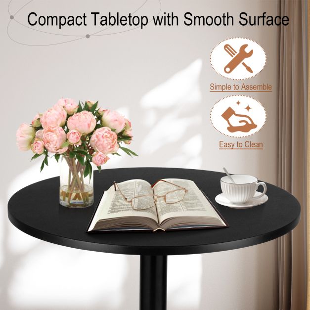 1/2 Pieces Round Top Pub and Bar Table with MDF Top and Base-2 Pieces