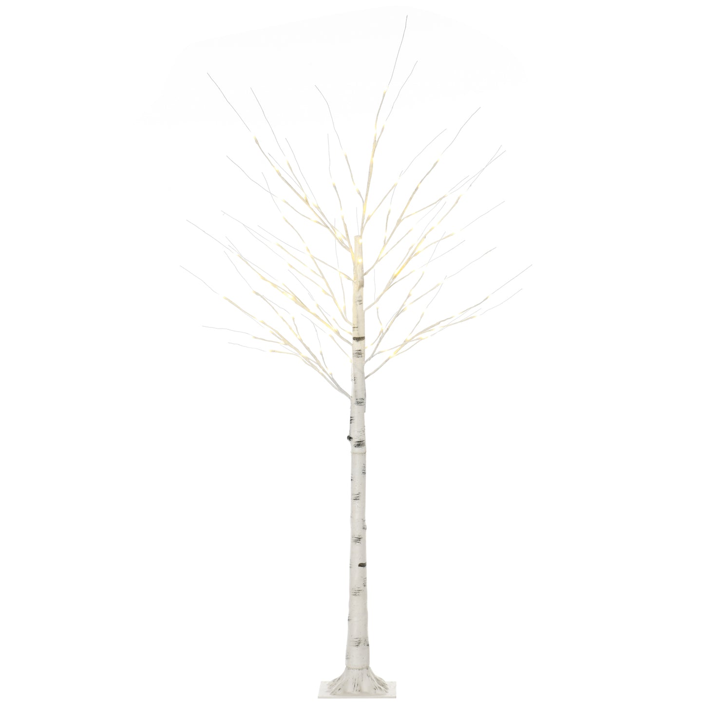 HOMCOM 6ft Artificial White Birch Tree Light with Warm White Pre-Lit LED Light for Indoor and Covered Outdoor Use