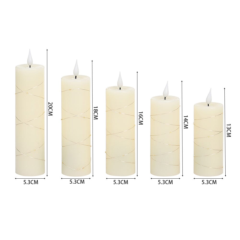 Luxe Faux Wax LED Candle Set with Dual-Color Flicker