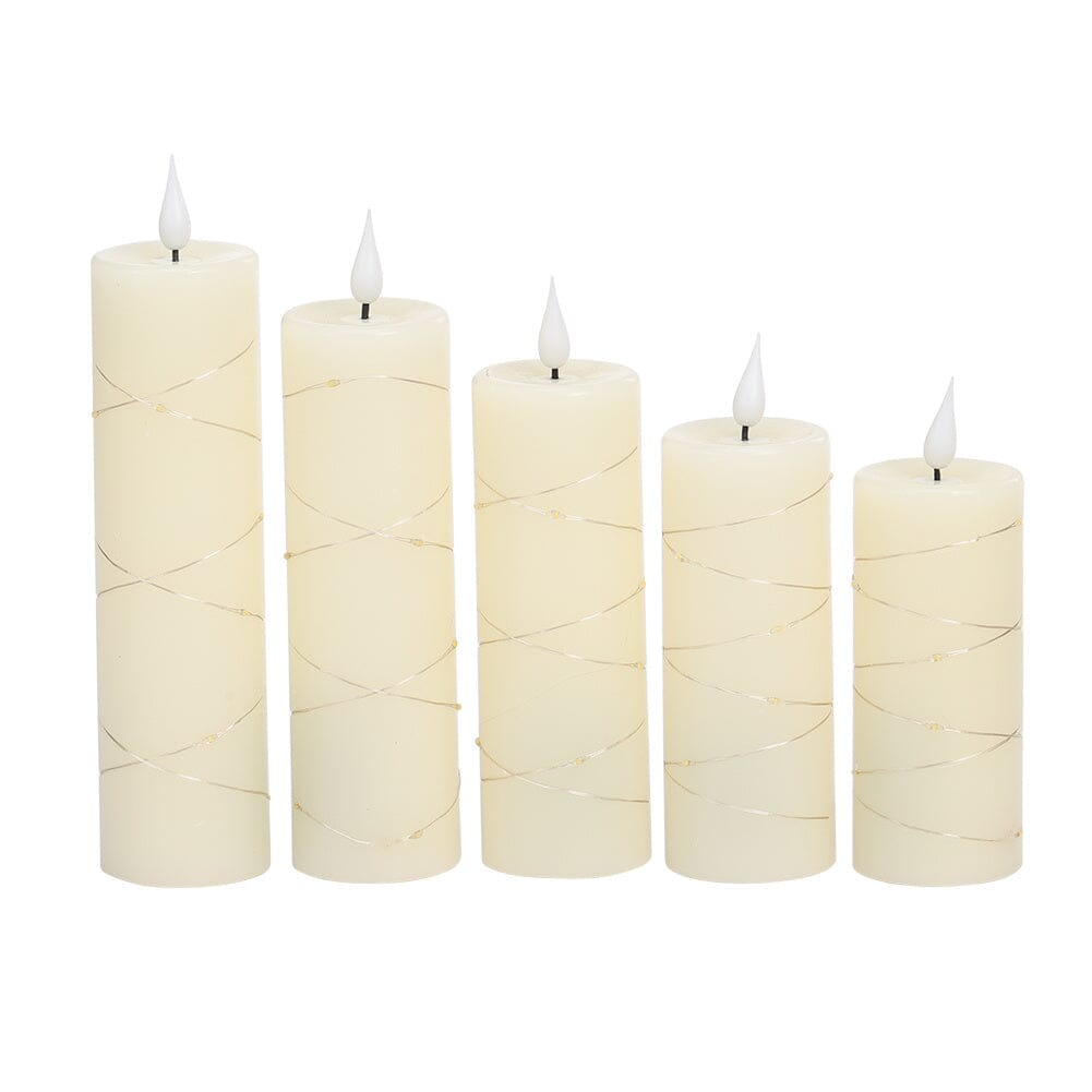 Luxe Faux Wax LED Candle Set with Dual-Color Flicker