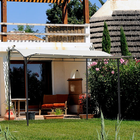 Outsunny Patio Metal Gazebo in Cream White and Black, image 2