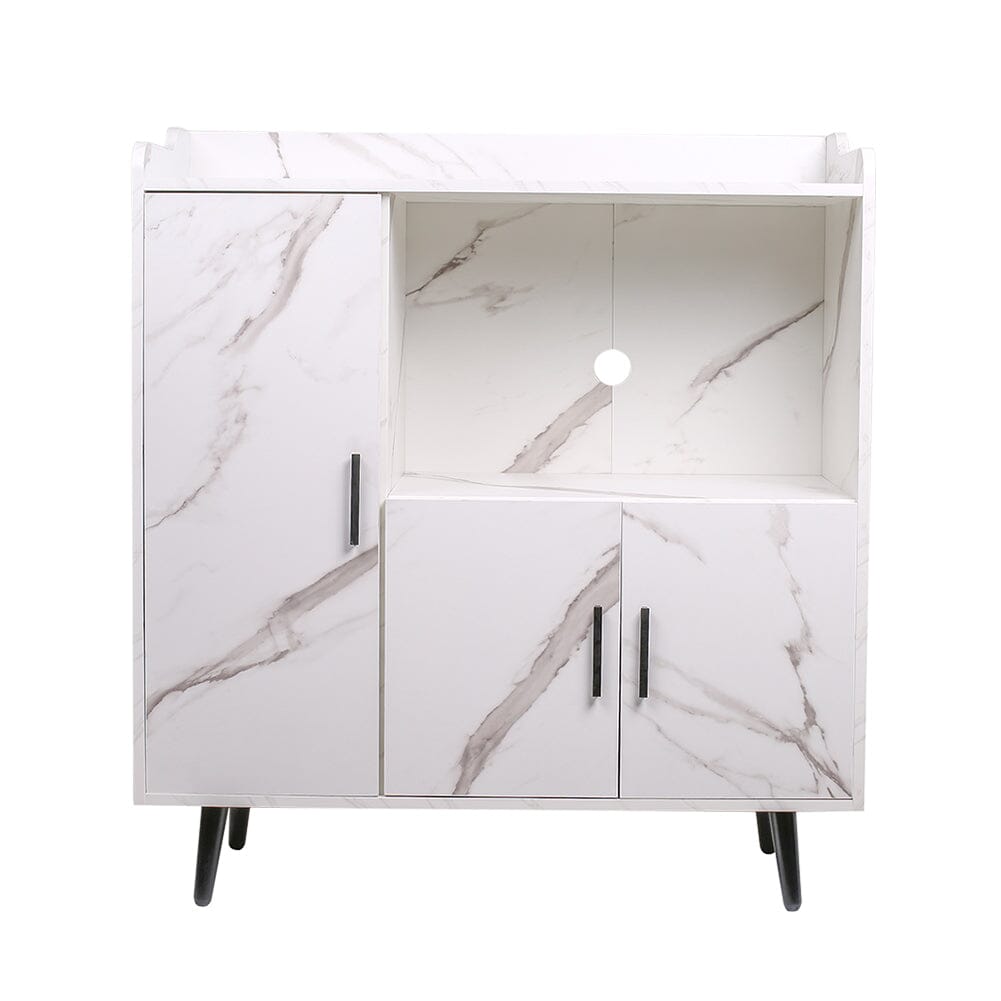 90cm W Contemporary White/Grey Home Sideboard Cabinet with Storage Indoor