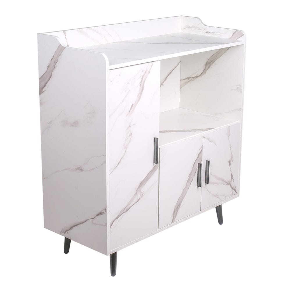 90cm W Contemporary White/Grey Home Sideboard Cabinet with Storage Indoor