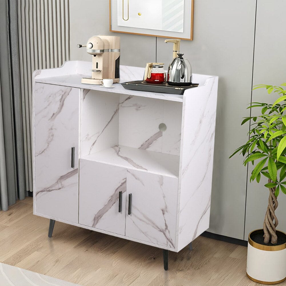 90cm W Contemporary White/Grey Home Sideboard Cabinet with Storage Indoor