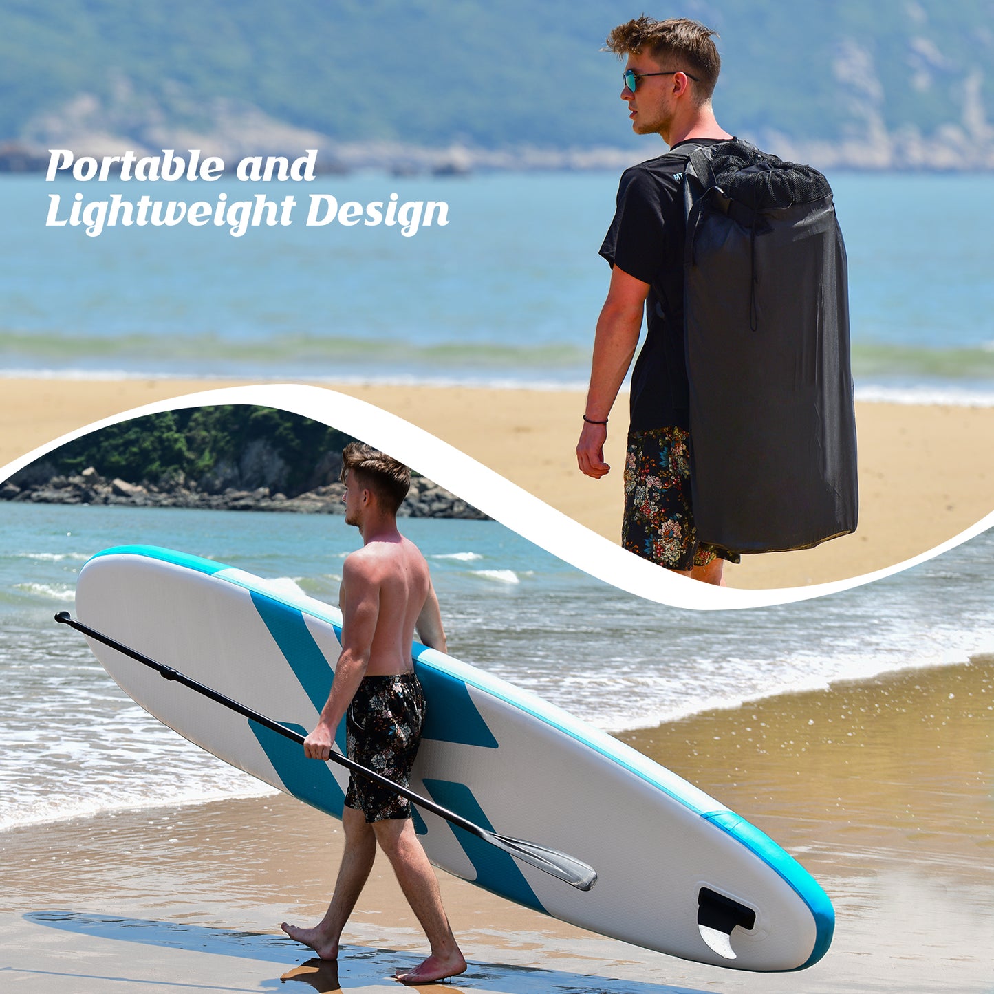 Inflatable Stand Up Paddle Board with Removable Fin-Blue