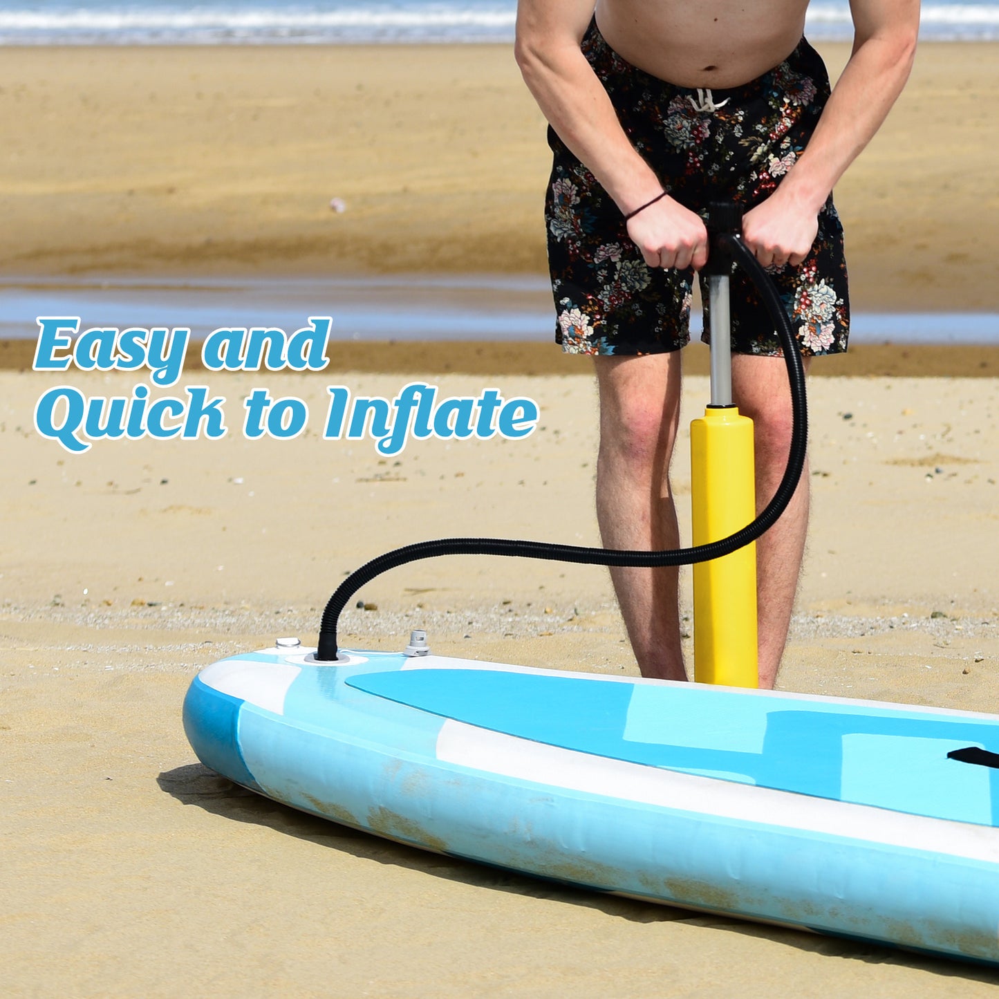 Inflatable Stand Up Paddle Board with Removable Fin-Blue