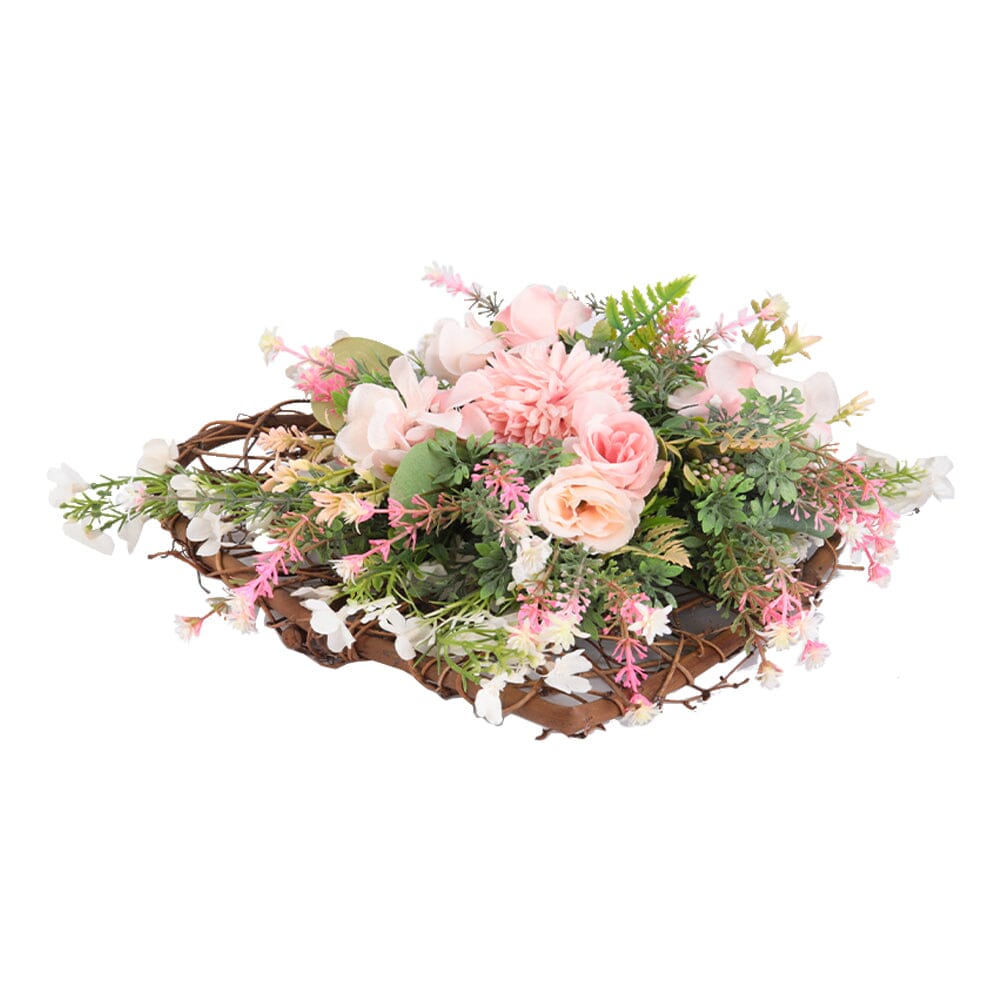 Rustic Assorted Flowers Heart-shaped Wreath Wedding Decoration