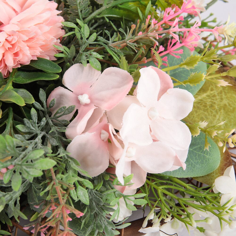 Rustic Assorted Flowers Heart-shaped Wreath Wedding Decoration