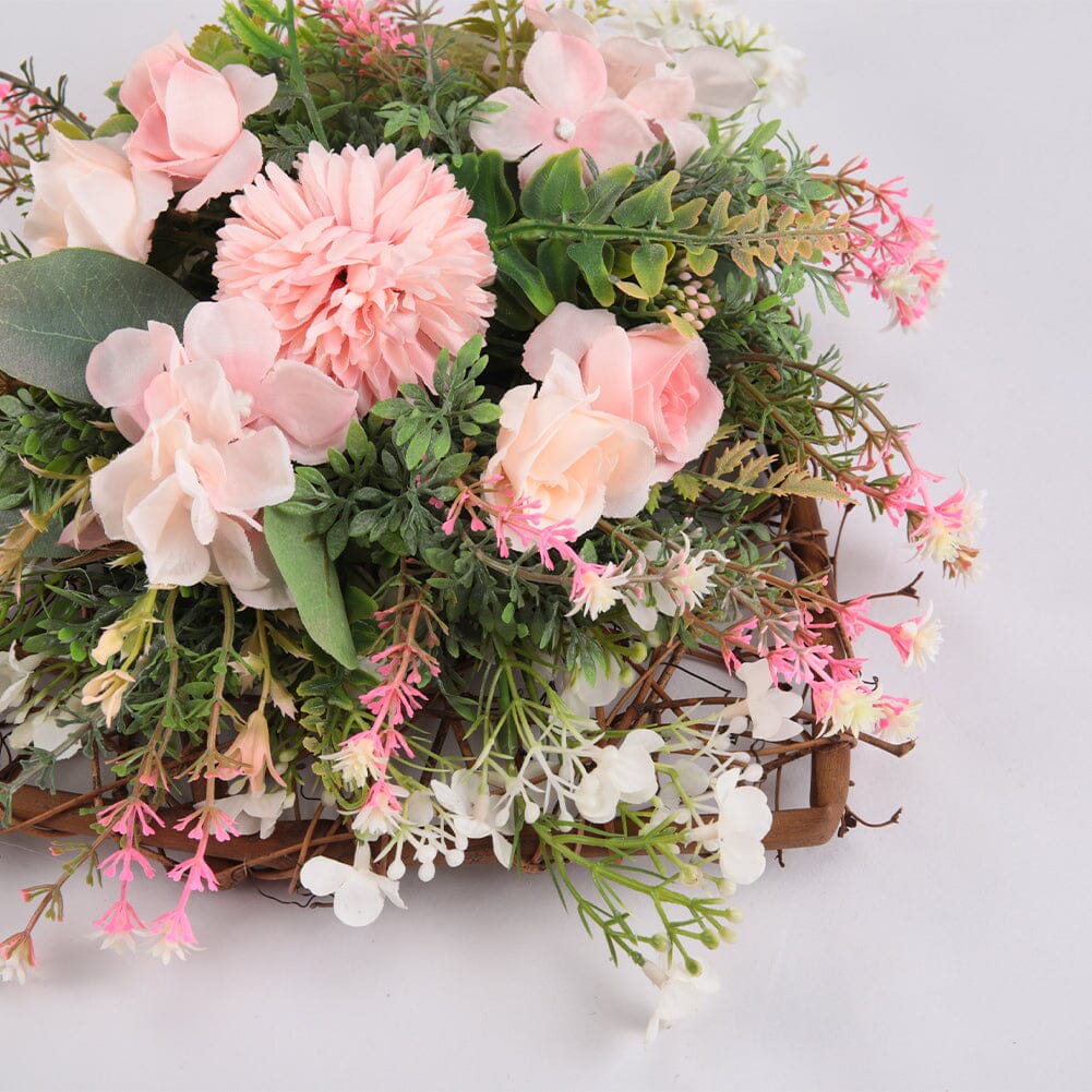 Rustic Assorted Flowers Heart-shaped Wreath Wedding Decoration