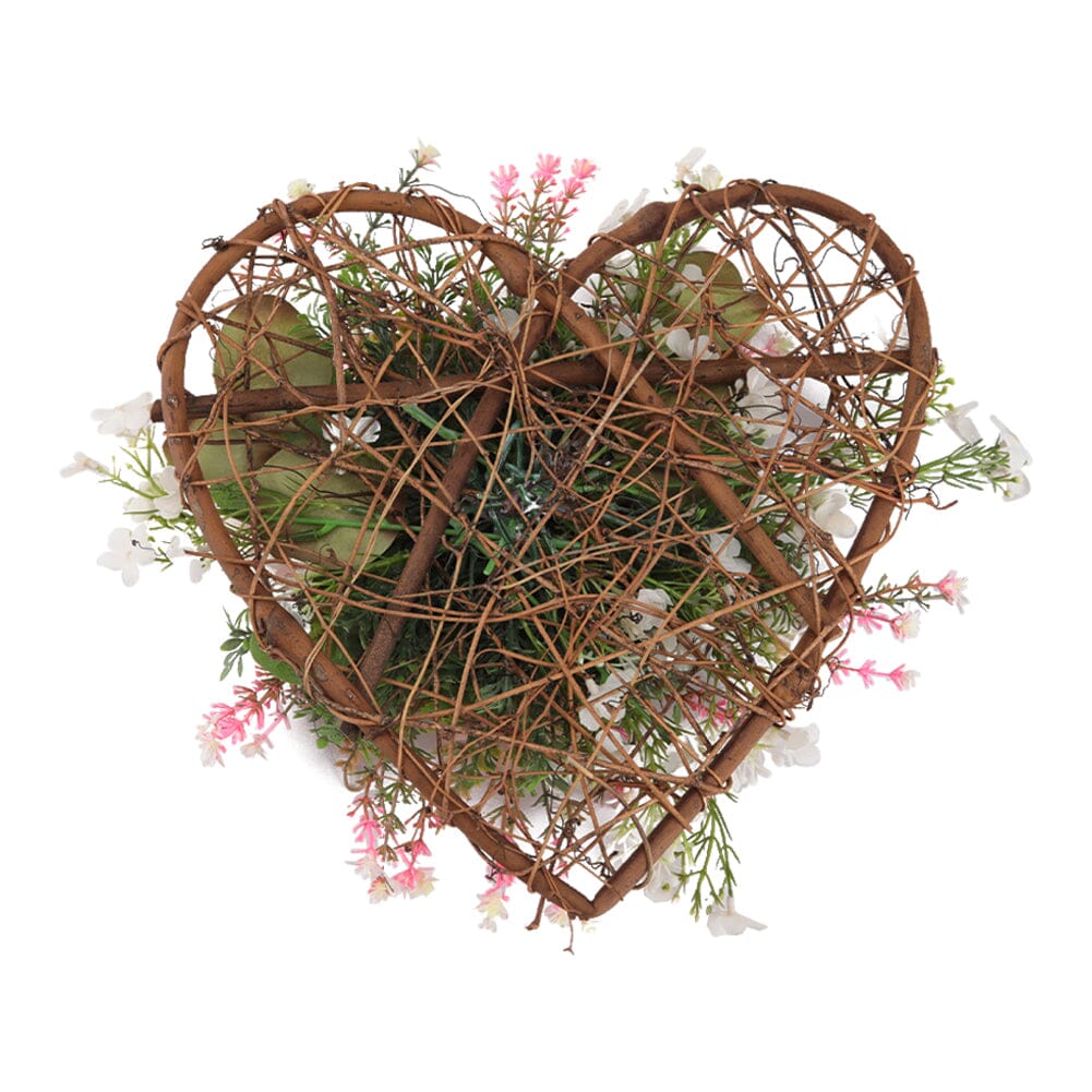 Rustic Assorted Flowers Heart-shaped Wreath Wedding Decoration