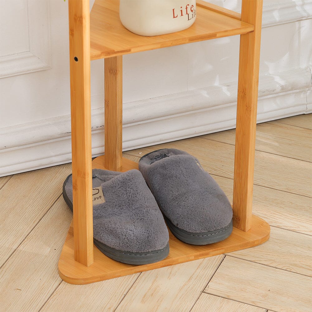 Bamboo Coat Rack Stand Coat Standing Tree for Entryway Bedroom Office