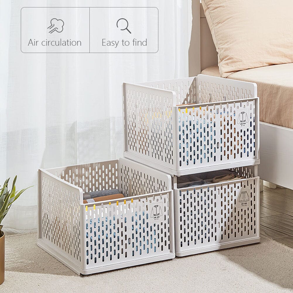Plastic Stackable Clothes Storage Basket Drawer Organizer