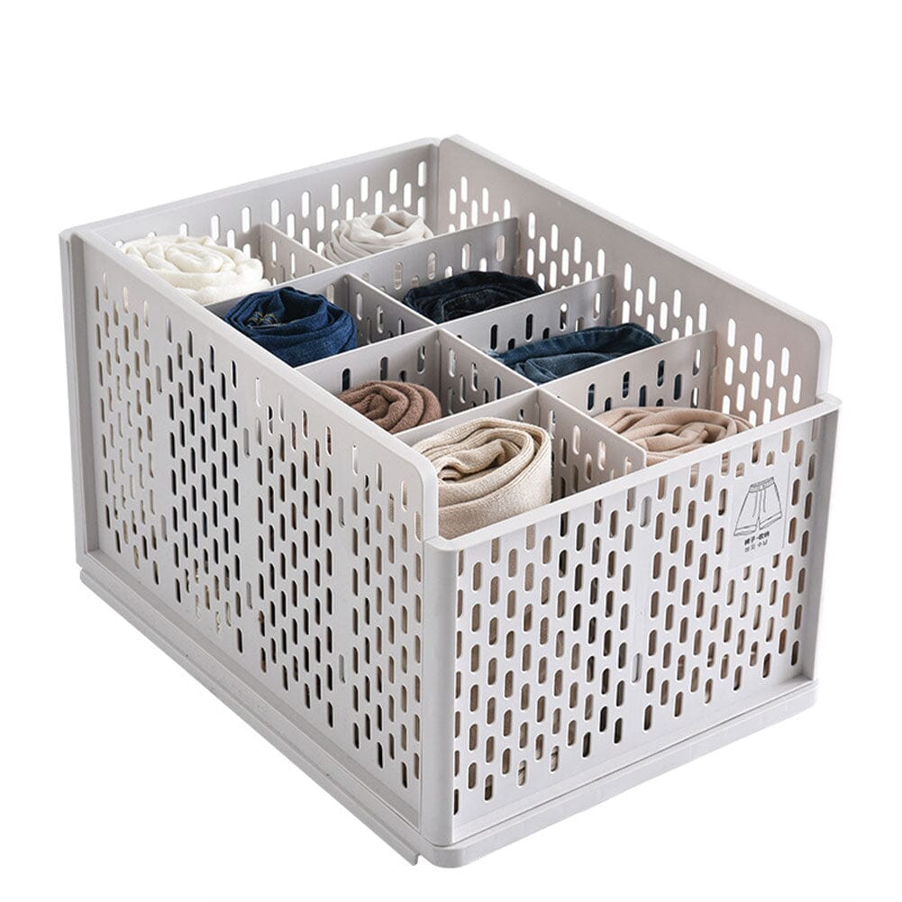Plastic Stackable Clothes Storage Basket Drawer Organizer