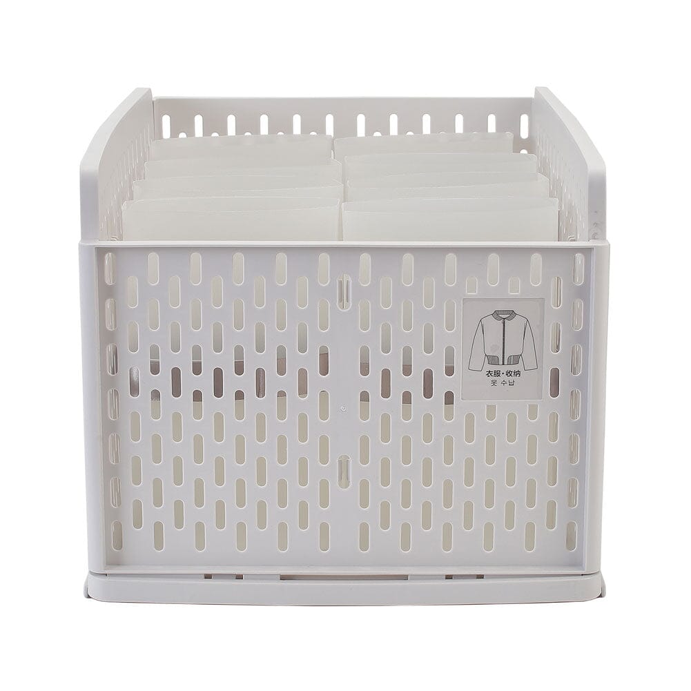 Plastic Stackable Clothes Storage Basket Drawer Organizer with Shirt Folders