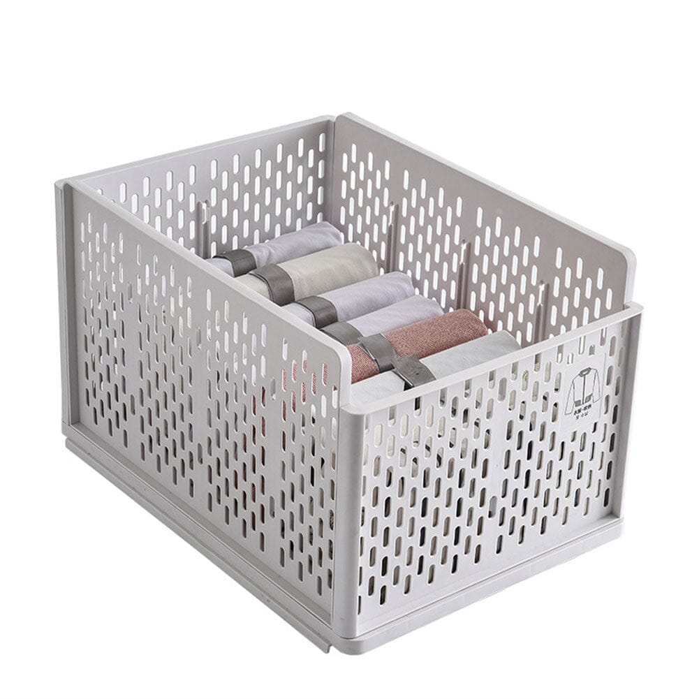 Plastic Stackable Clothes Storage Basket Drawer Organizer with Shirt Folders