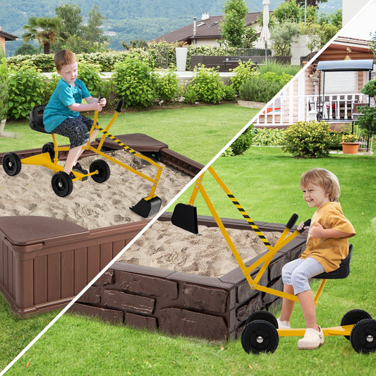 Sandbox Toy Digger with 2-Handed Controls for 3+ Years Old-Yellow