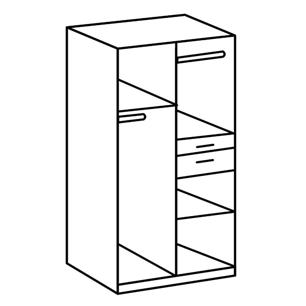 KODERA 2 Door Wardrobe Oak 90cm