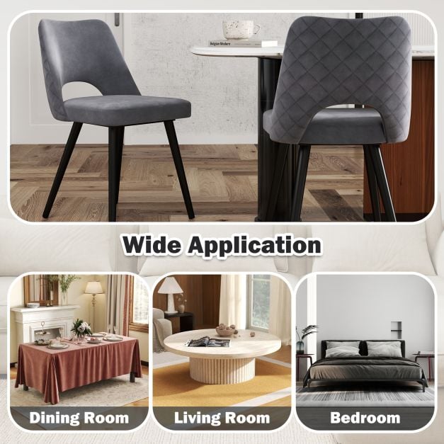 Set of 2 Upholstered Living Room Chair with High-density Sponge Cushion-Grey