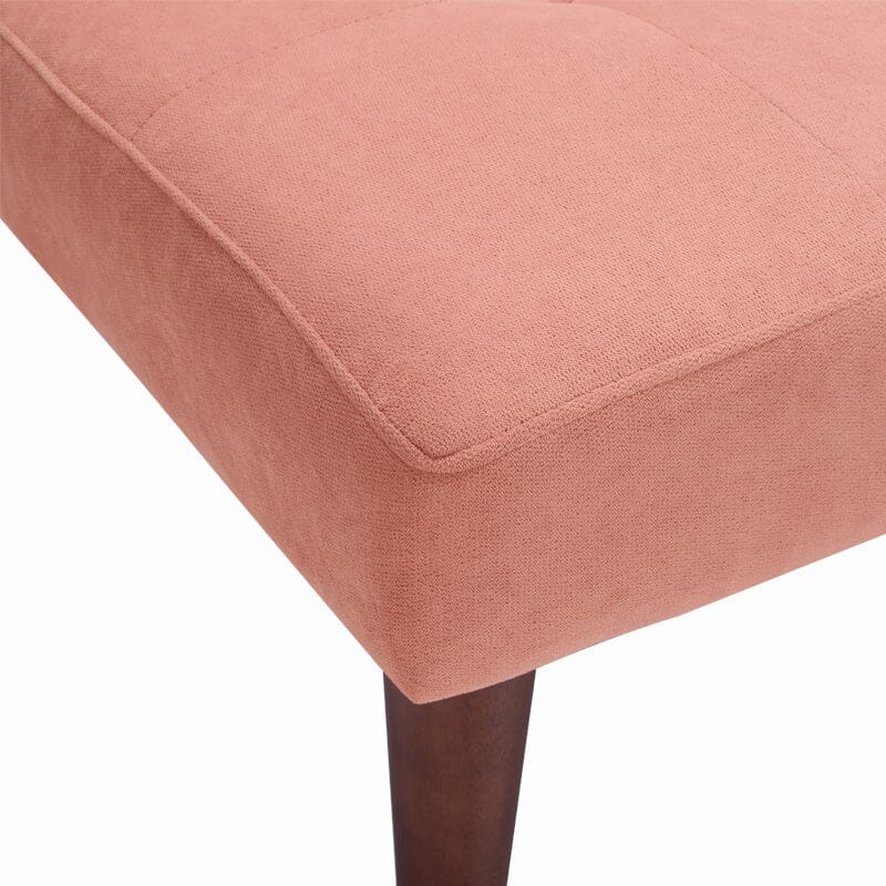 4ft Wide Modern 2 Seater Padded Convertible Sofa Bed with Wooden Legs