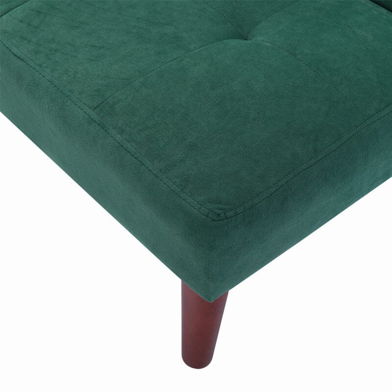 4ft Wide Modern 2 Seater Padded Convertible Sofa Bed with Wooden Legs