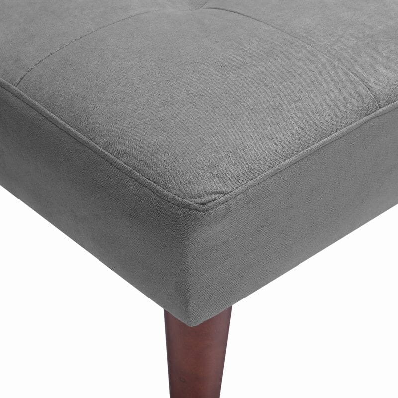 4ft Wide Modern 2 Seater Padded Convertible Sofa Bed with Wooden Legs