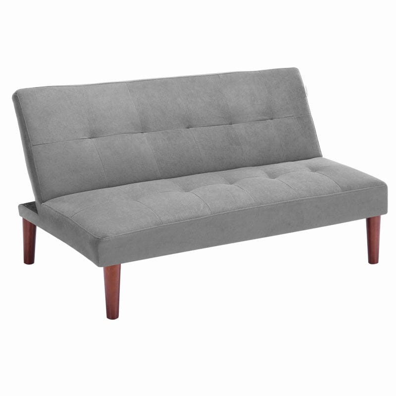 4ft Wide Modern 2 Seater Padded Convertible Sofa Bed with Wooden Legs