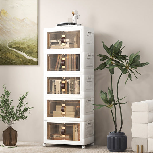 27/34/44/59/78/92.5 Gal Stackable Storage Bins with Lockable Wheels-92.5 Gal-5-Tier