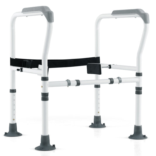 Stand Alone Toilet Safety Frame with Adjustable Height and Width-Grey