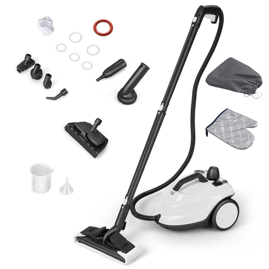 Steam Cleaner 2000W High Pressure Steamer Cleaning Machine with 15-Piece Accessories-White