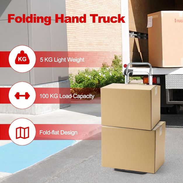 Portable Folding Hand Truck with Telescopic Handle and Wheels
