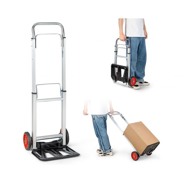 Portable Folding Hand Truck with Telescopic Handle and Wheels