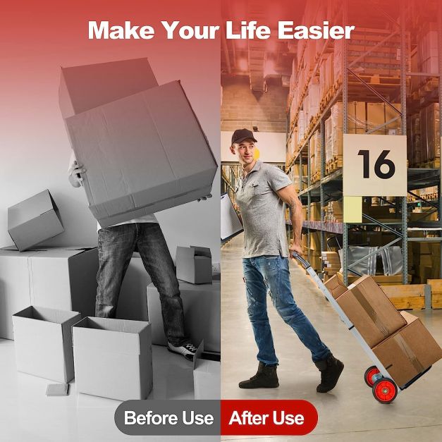 Portable Folding Hand Truck with Telescopic Handle and Wheels