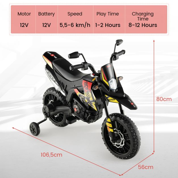 12V akumulatorowy motor dla malucha z muzyką dla dzieci w wieku 3-8 lat - czarny
