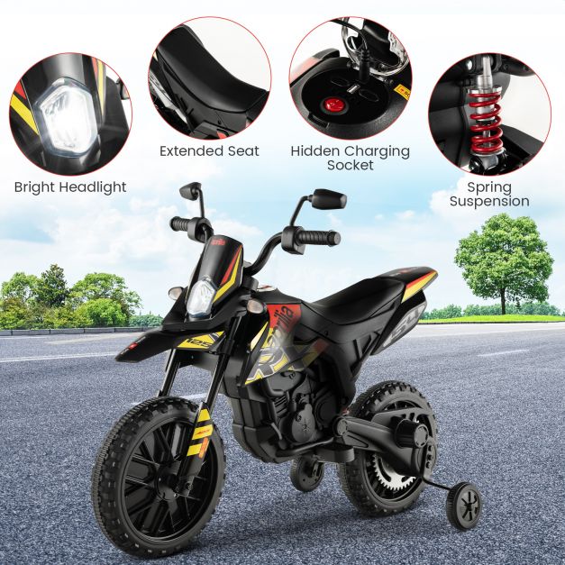 12V akumulatorowy motor dla malucha z muzyką dla dzieci w wieku 3-8 lat - czarny