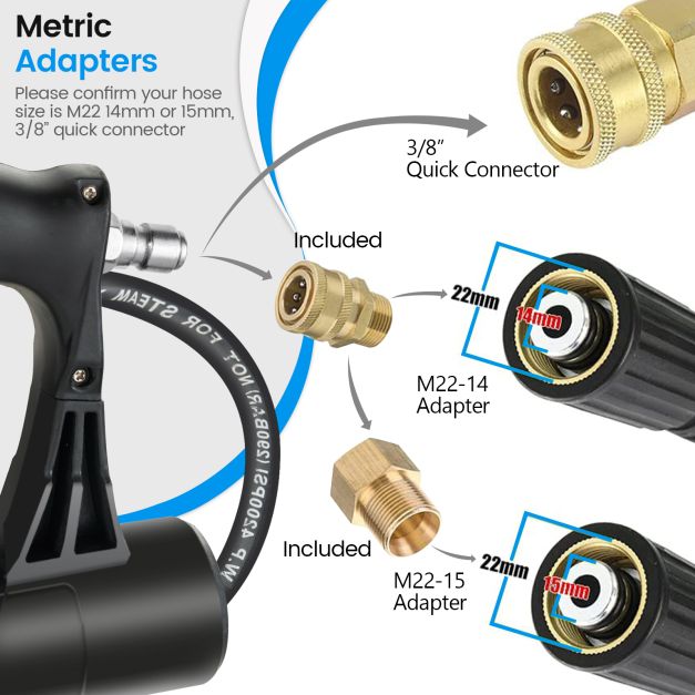 Telescoping Wand for Pressure Washers with 5 Spray Nozzles