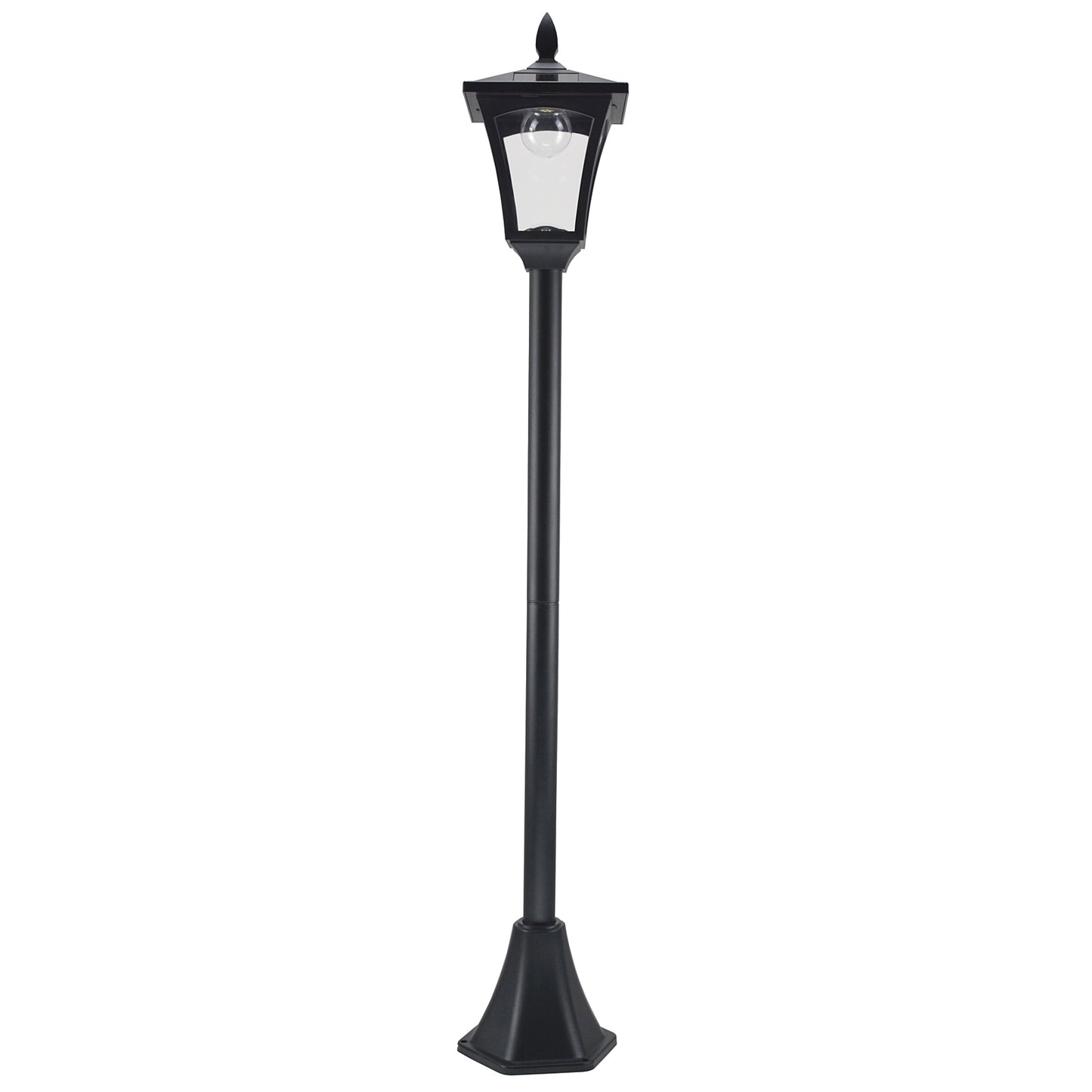 Outsunny Outdoor Garden Solar Post Lamp Sensor Dimmable LED Lantern Bollard Pathway 1.6M Tall – Czarny