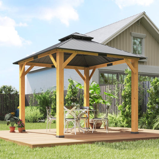 Outsunny Outdoor Hardtop Gazebo Canopy in Grey, image 2