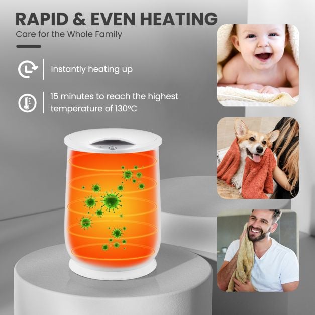 Towel Warmer Bucket Portable Spa Hot Towel Heater-White